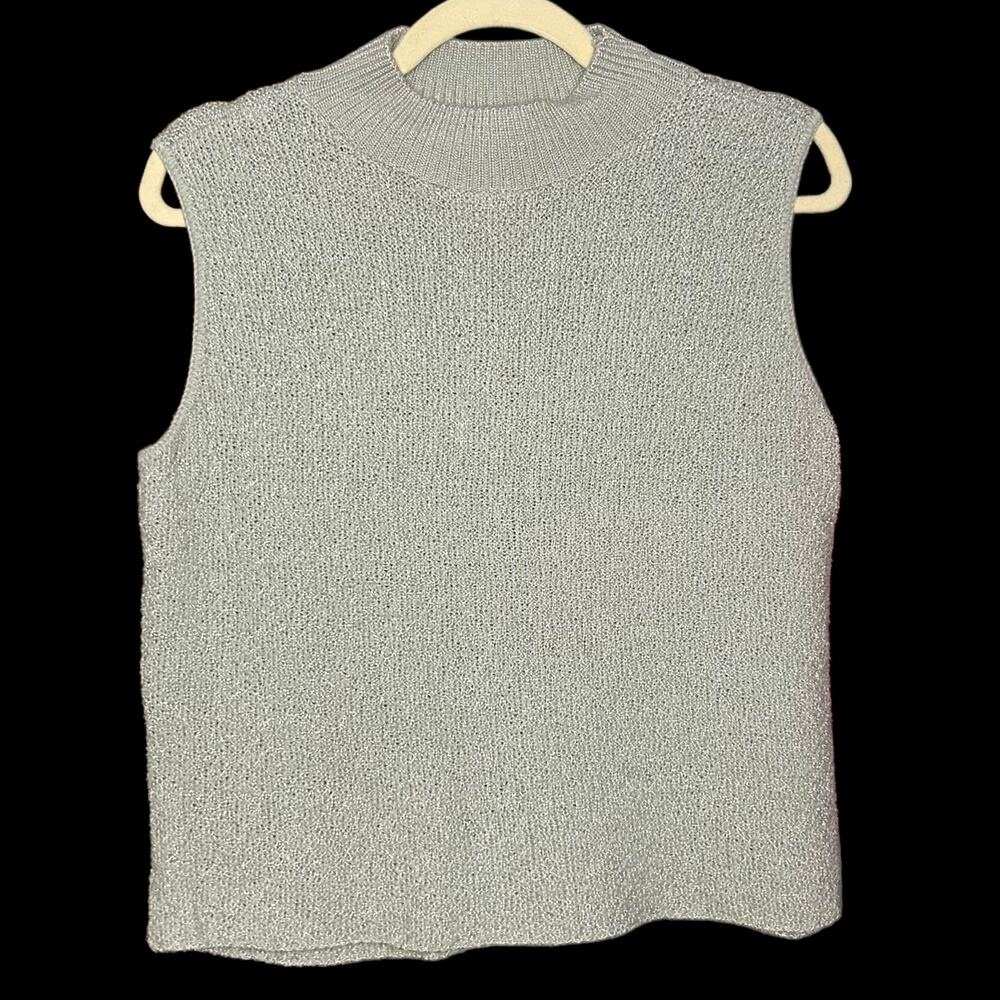 Vintage Green Sleeveless Turtleneck Sweater Vest Size M